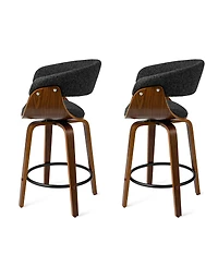 Glitzhome Mid-Century Modern Foam Swivel Counter Stool, Set of 2