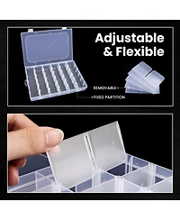 Xdovet Plastic Organizer Box Adjustable Dividers Bead Craft Fishing Tackle Storage