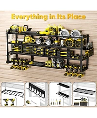 Xdovet Power Tool Organizer Wall Mount 4 Tier Drill Holder