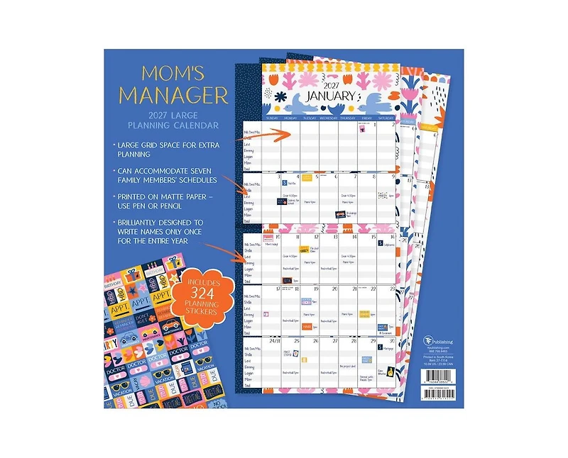 Tf Publishing Paper Goods 2027 Mom's Manager Wall Calendar