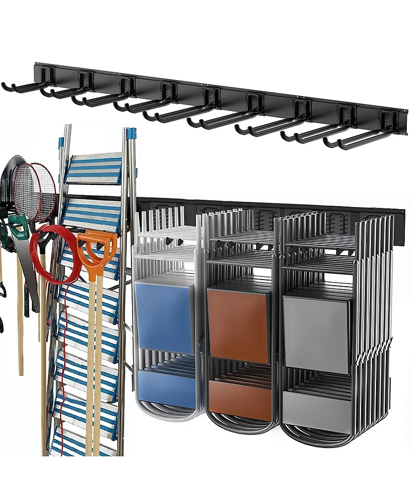 Xdovet Tool Storrack Steel Garage Wall Mount Organizer Hooks Ladder Chair Shovel Broom Power Tool Storage Rack Heavy Duty 800 Lbs