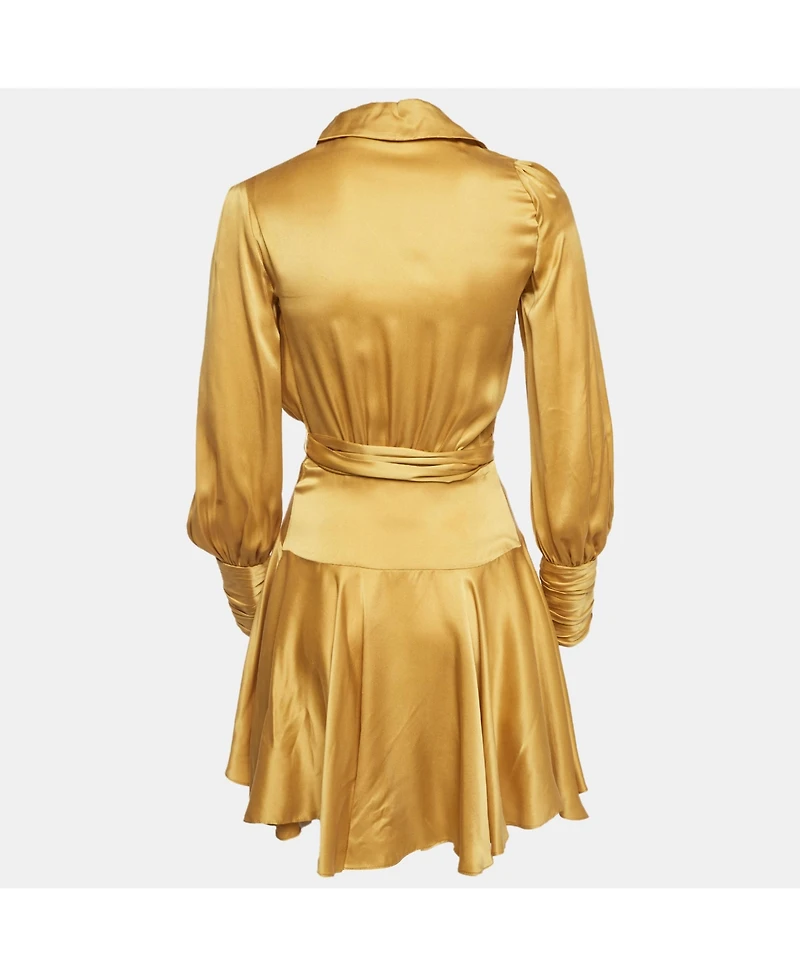 Pre-Owned Zimmermann Women's Silk Wrap Ruffle Mini Dress