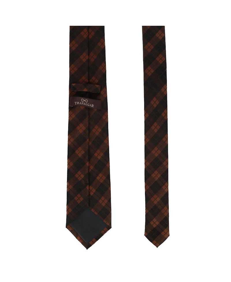Trafalgar Men's Digby Checkered Plaid Silk Necktie