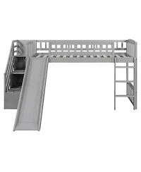 Streamdale Furniture Stairway Twin Size Loft Bed with Two Drawers
