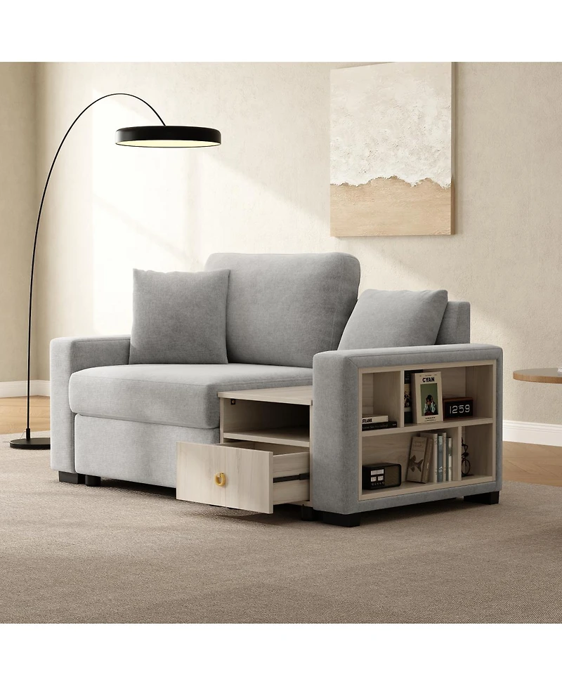 Streamdale Furniture Modern 63.2'' Modular Sofa with Storage Armrest and Console