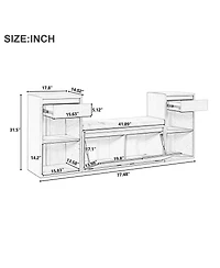 Streamdale Furniture All-in-One Entryway Storage Bench with Cushion and Drawers