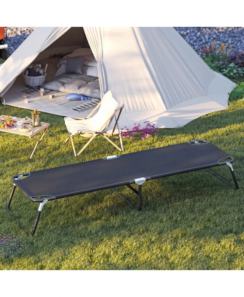 Mecale Folding Camping Cot, 75-in Bed, 330-lb Capacity, Oxford Fabric