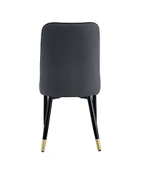 Streamdale Furniture Modern Dual-Tone Pu Leather Dining Chairs with Metal Legs (Set of 4)