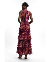 Karen Millen Women's Floral Tulle Maxi Dress