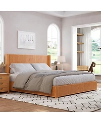 Streamdale Furniture Solid Wood King Platform Bed Frame with Headboard Easy Assembly