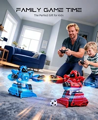 Sugift 2-Pack Remote Control Fighting Robots, Rc Boxing and Soccer Battle Set with Led Lights, 360degree(s) Movement