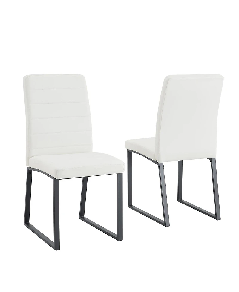 Streamdale Furniture 2-Pack Premium Pu Office/Dining Chairs with Sturdy Iron Legs