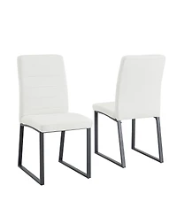 Streamdale Furniture 2-Pack Premium Pu Office/Dining Chairs with Sturdy Iron Legs