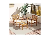 Boyel Living Patio Wood Furniture Set with soft Cushions for Porch