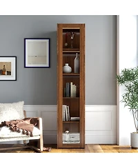 Streamdale Furniture 5-Shelf Curio Display Cabinet with Acrylic Doors and Led Lights