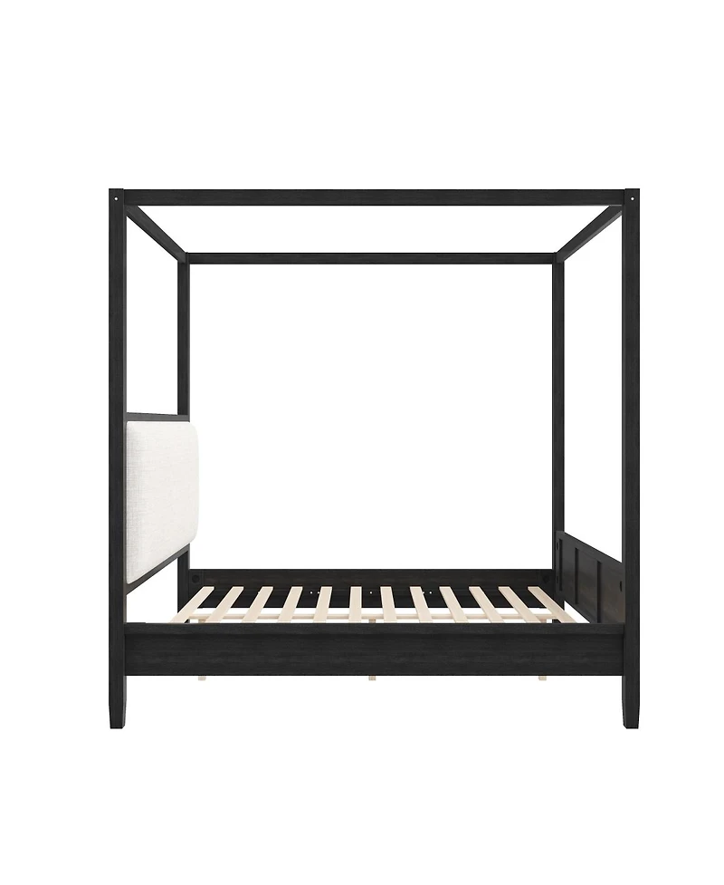 Streamdale Furniture Queen Canopy Platform Bed with Upholstered Headboard