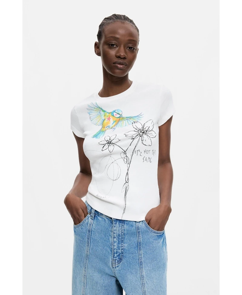 Desigual Women's Printed Flower T-shirt