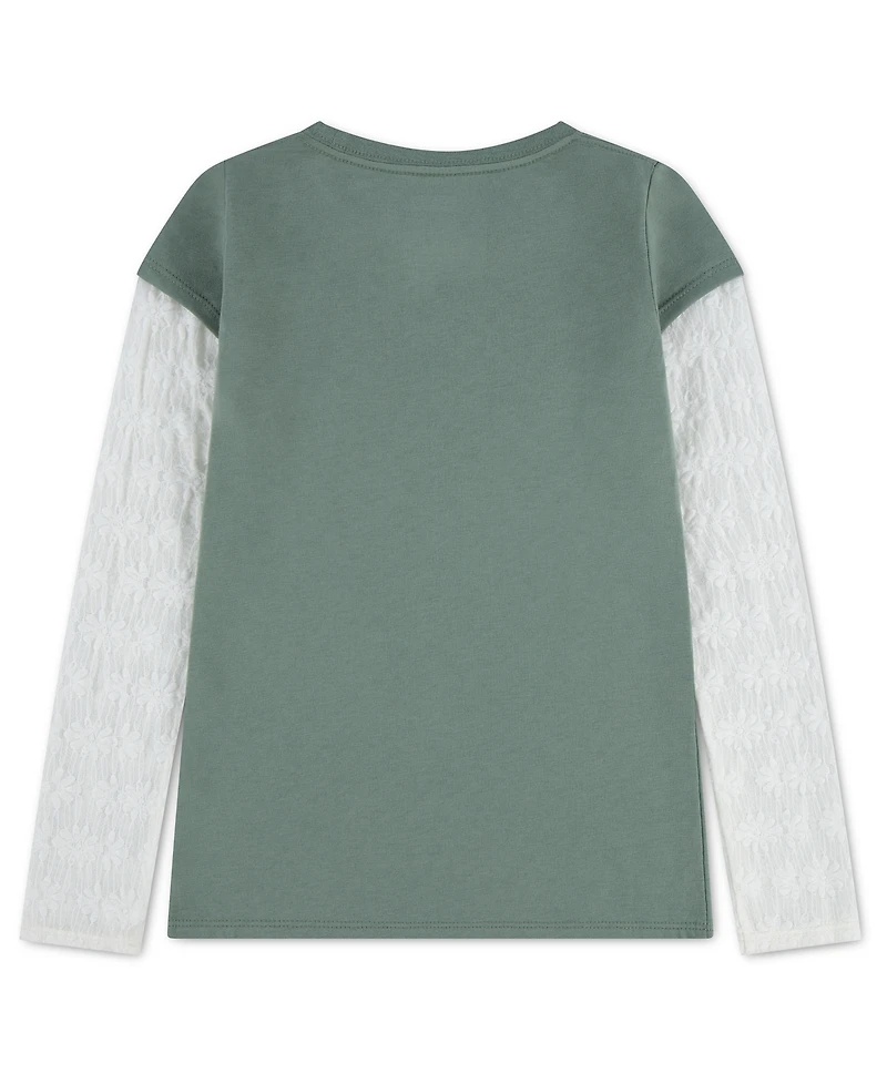Levi's Girls' 7-16 Twofer Long-Sleeve Knit T-Shirt