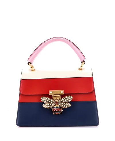 Pre-Owned Gucci Small Queen Margaret Top Handle Bag Colorblock Leather