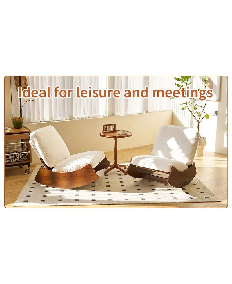 Streamdale Furniture Comfortable Glider Rocking Chair with Solid Wood Frame Set of 2