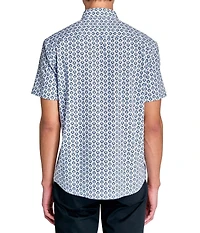 Society of Threads Men's Regular Fit 4-Way Stretch Performance Simple Floral Short Sleeve Button Down