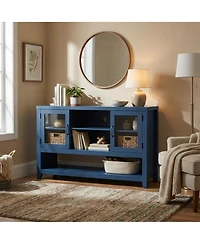 homfan 53" Kitchen Sideboard Buffet Cabinet with Glass Doors, Coffee Bar Table, Storage for Living Room and Dining