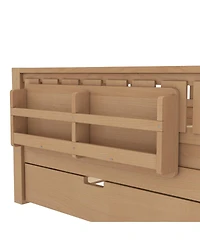 Streamdale Furniture Full Loft Bed with Bookshelves Staircase Safety Rails and Trundle