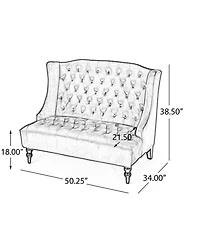 Streamdale Furniture Modern Glam Velvet Button-Tufted Wingback Loveseat