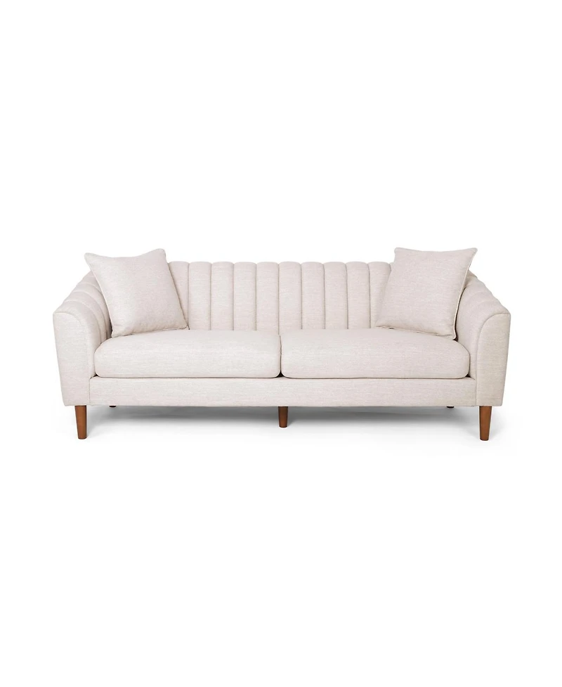 Streamdale Furniture Contemporary Tufted Upholstered Sofa with Sloped Arms and Accent Pillows