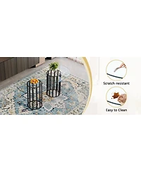Streamdale Furniture 71 inch Oval Glass Dining Table with 8 Pu Leather Chairs