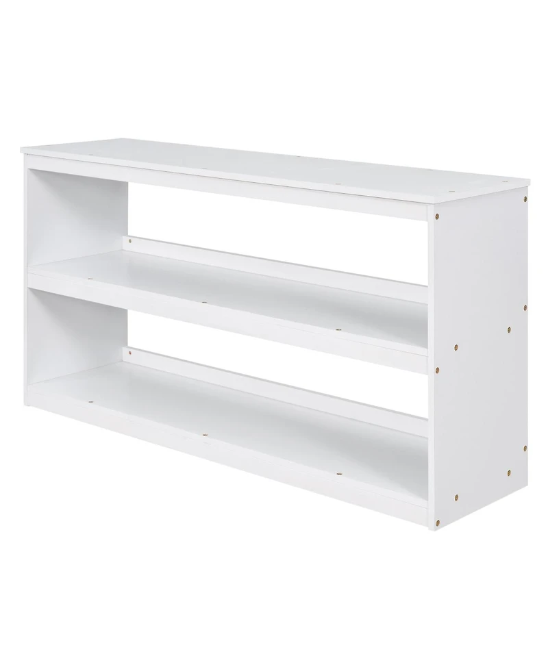 Streamdale Furniture Low Study Full Loft Bed with Cabinet Shelves and Rolling Desk