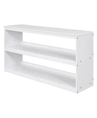 Streamdale Furniture Low Study Full Loft Bed with Cabinet Shelves and Rolling Desk