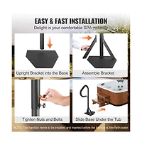 Sugift Hot Tub Handrail 360 Degree Rotatable Spa Side Rail Adjustable