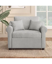 Streamdale Furniture Chenille 3-in-1 Convertible Sleeper Chair with Adjustable Backrest
