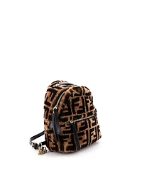 Pre-Owned Fendi Mini Zip Backpack Zucca Shearling