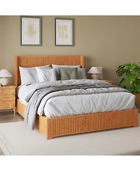 Streamdale Furniture Solid Wood Queen Platform Bed Frame with Headboard Easy Assembly