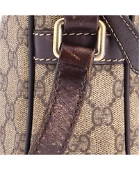 Pre-Owned Gucci Small Front Zip Messenger Gg Coated Canvas