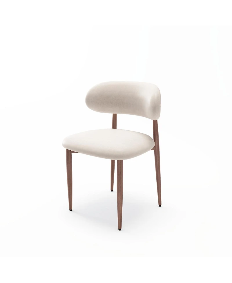 Streamdale Furniture Set of 2 Modern Farmhouse Fabric Upholstered Dining Chairs with Metal Legs