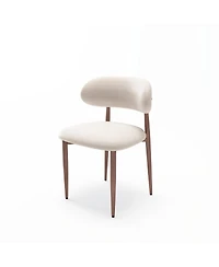 Streamdale Furniture Set of 2 Modern Farmhouse Fabric Upholstered Dining Chairs with Metal Legs