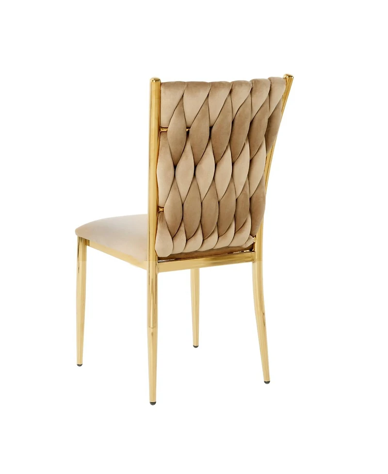 Streamdale Furniture Modern Velvet Dining Chairs with Gold Legs (Set of 2