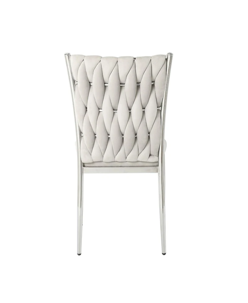 Streamdale Furniture Modern Velvet Dining Chairs with Metal Legs (Set of 4