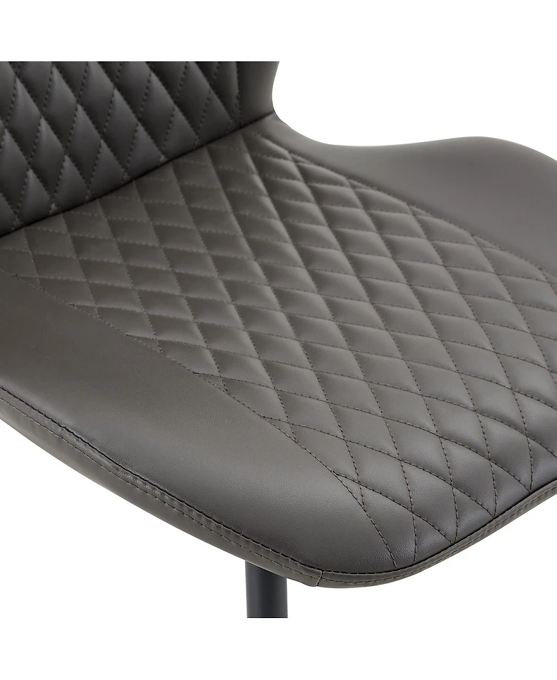 Streamdale Furniture Set of 4 Modern Diamond-Quilted Pu Dining Chairs Metal Legs