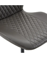 Streamdale Furniture Set of 4 Modern Diamond-Quilted Pu Dining Chairs Metal Legs