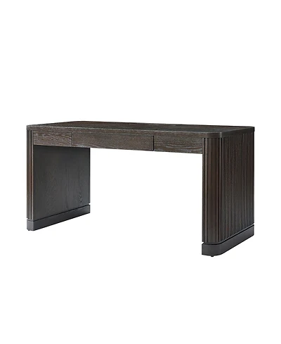 Hulala Home Damaris Aranza 60"W Solid Wood Base Fluted Desk with Cable Management