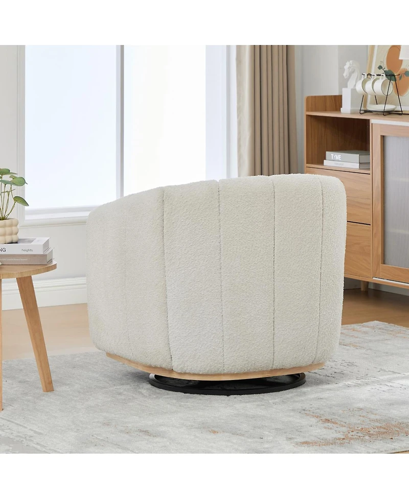 Streamdale Furniture Modern Chenille 360 Swivel Barrel Chair