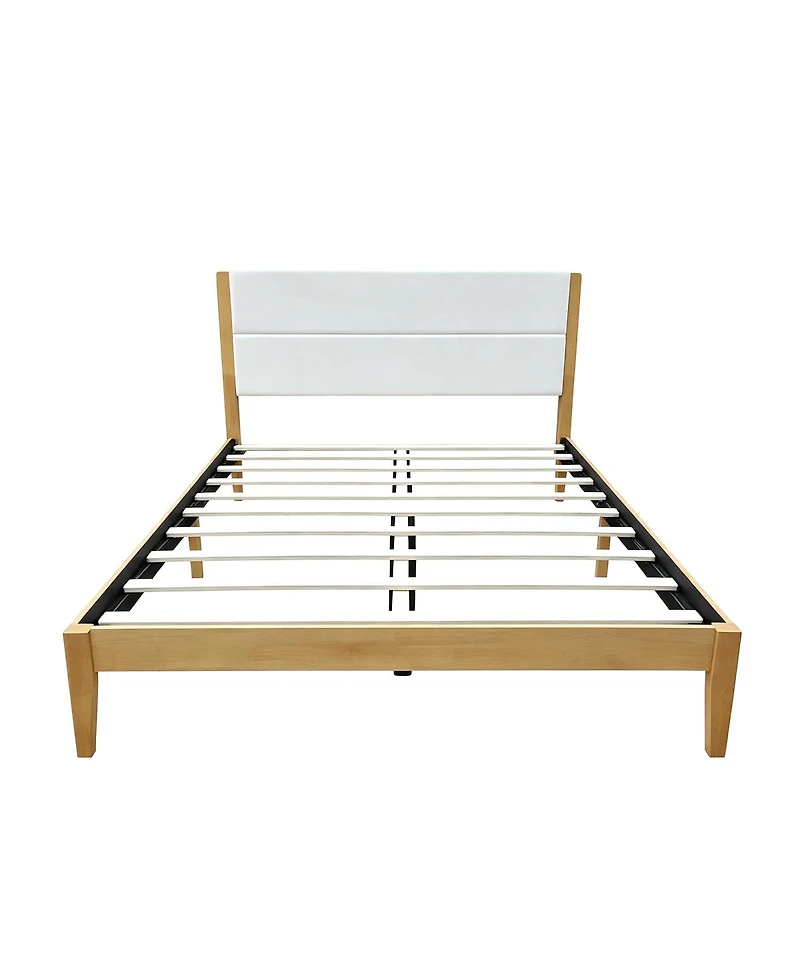 Streamdale Furniture Mid-Century Modern Upholstered King Platform Bed Wood