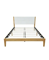 Streamdale Furniture Mid-Century Modern Upholstered King Platform Bed Wood