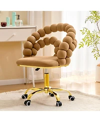 Streamdale Furniture Velvet Bubble Back Swivel Office Chair with Base