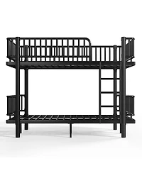Streamdale Furniture Full over Metal Bunk Bed with Safety Guardrails Converts to 2 Beds