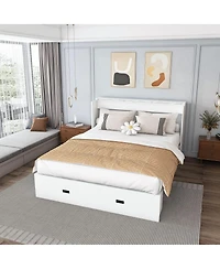 Streamdale Furniture 57 Murphy Bed with Storage Charging Station and Swivel Wheels